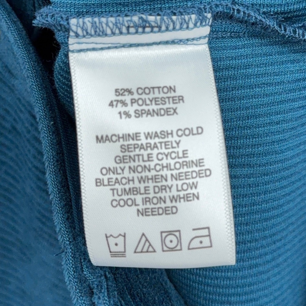 Foxcroft Corduroy Button Down Shirt Womens S Cotton Blend Teal Blue - Picture 4 of 7